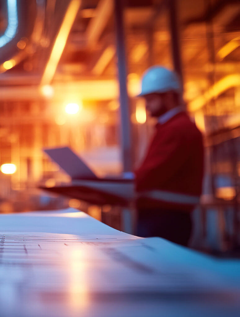 A model showcases a blue high-neck sweater